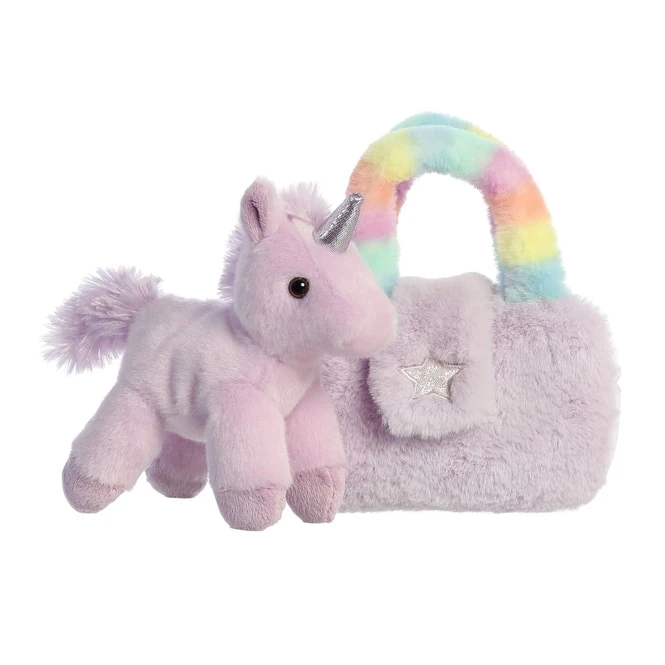 Aurora Plüsch Einhorn - Mit Tasche Rosa Und Regenbogenfarben 2 Aurora Plüsch Einhorn - Mit Tasche Rosa Und Regenbogenfarben – Bild 2