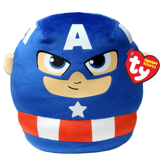 Marvel - Ty Squishy Beanies - Plüsch Kissen Captain America - Ca. 31 Cm 1 Marvel - Ty Squishy Beanies - Plüsch Kissen Captain America - Ca. 31 Cm