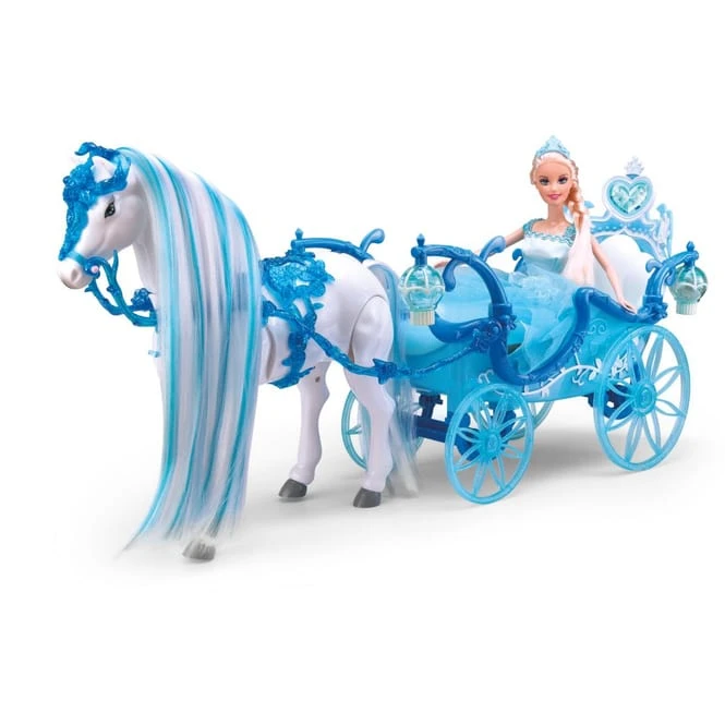 Besttoy - Prinzessinnenkutsche - Blau - Mit Pferd Und Modepuppe 1 Besttoy - Prinzessinnenkutsche - Blau - Mit Pferd Und Modepuppe