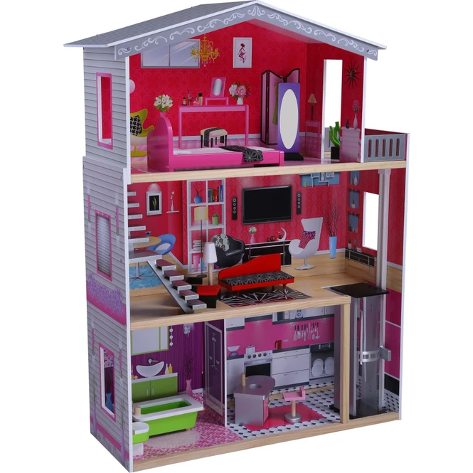 Besttoy - Puppenhaus Mit Möbeln - Ca. 115 X 82,5 X 32 Cm 1 Besttoy - Puppenhaus Mit Möbeln - Ca. 115 X 82,5 X 32 Cm